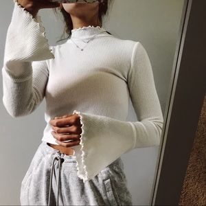 White Bell Sleeve Top